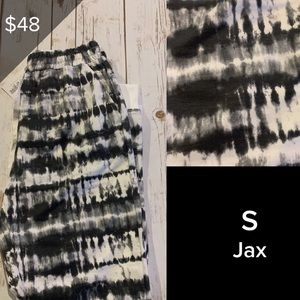 LuLaRoe Jax Pants Small Tye Dye Black White Grey
